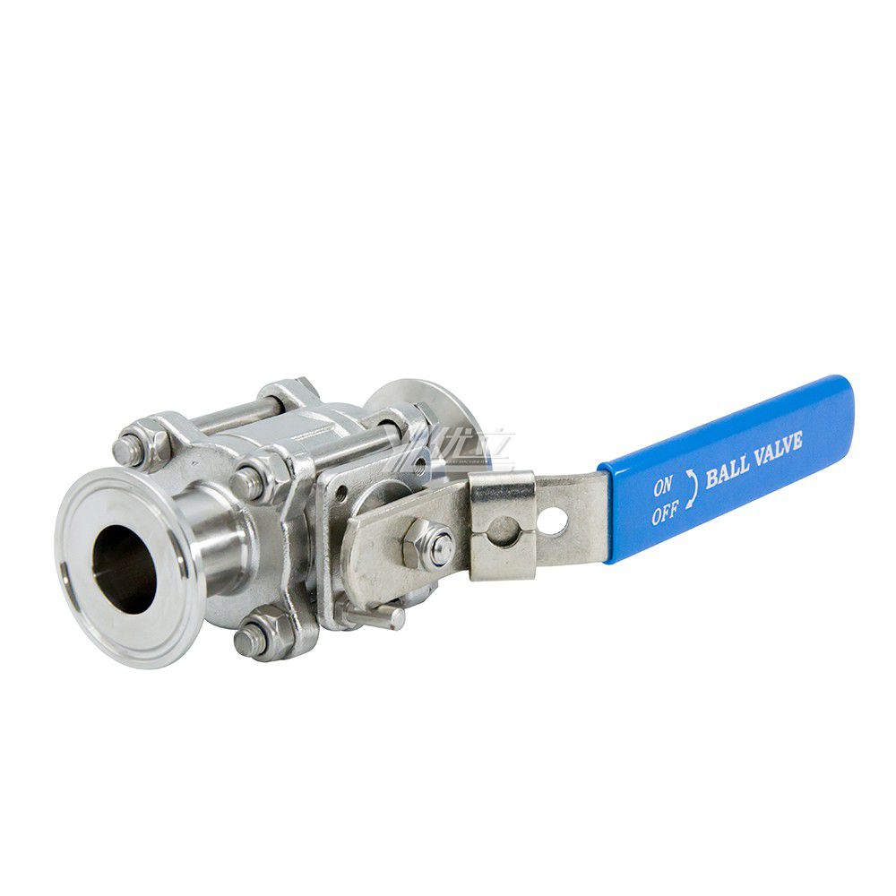 Stainless Steel Sanitary Manual Three-Piece Ball Valve with High Platform