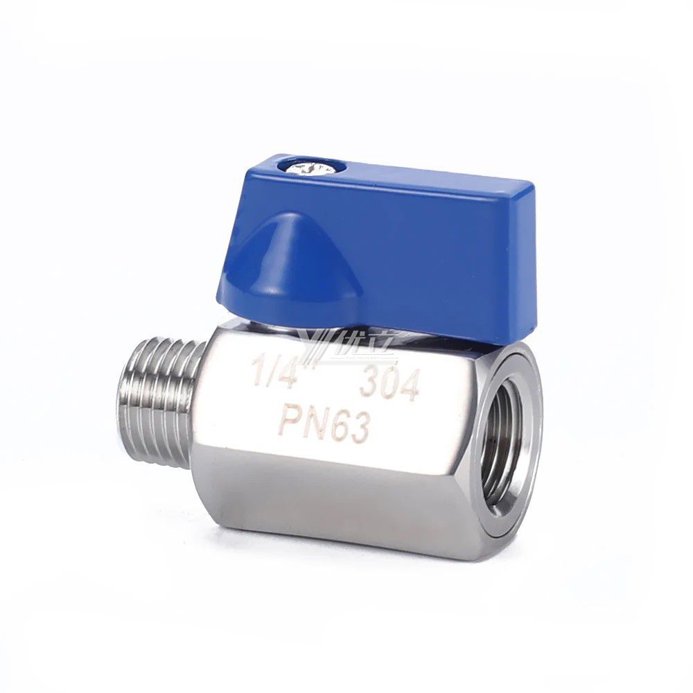 YOULI NPT BSP 1000PSI High Pressure PN63 Stainless Steel  304 316 Manual 1/4" Male and Female Threaded Mini Ball Valve