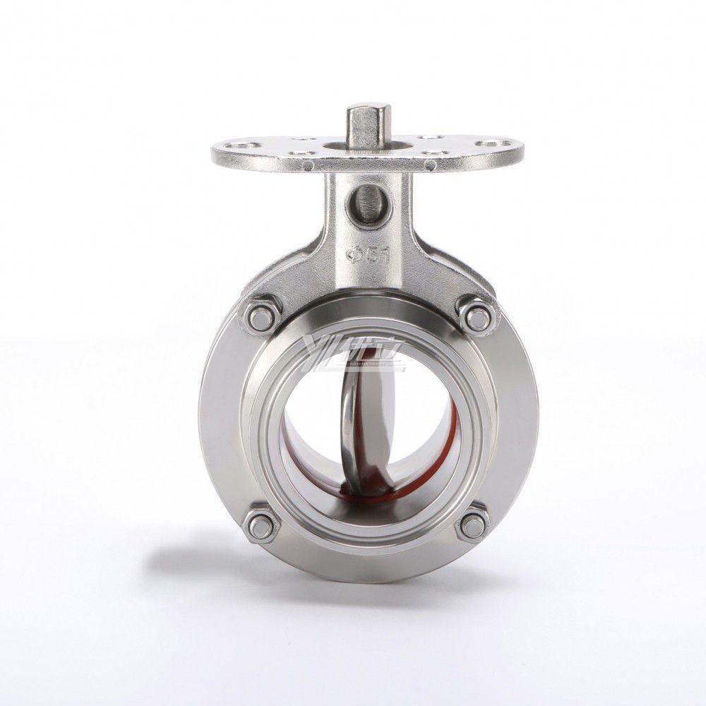 YOULI Hygienic Food Grade Stainless Steel 3A/SMS/DIN 304 316 High Platform Sanitary Tri Clover Butterfly Valve