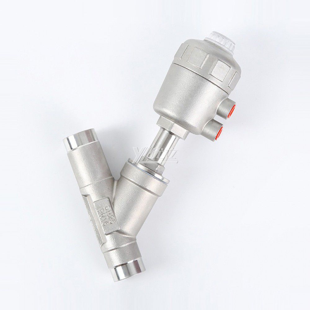 YOULI Stainless Steel High Temperature Water Gas Oil Steam 1.6mpa 304 316 Pneumatic Butt Welded Angle Seat Valve