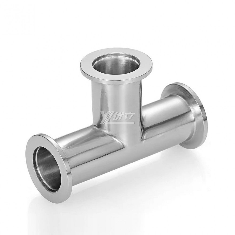 YOULI Hygienic Food Grade Sanitary Stainless Steel 304 SS316L KF25 KF40 KF50 3 Way Tri-clamp Pipe Fitting Vacuum Equal Tee