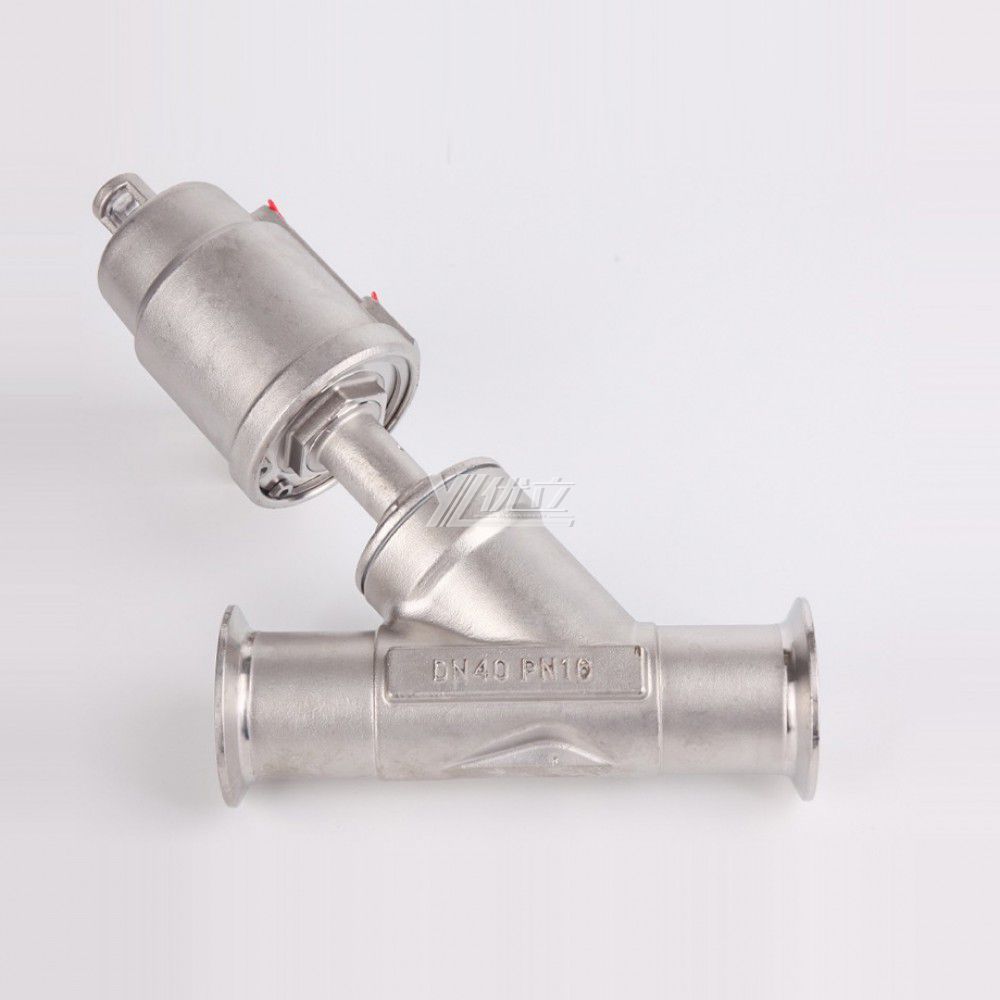 YOULI Premium High Temperature Steam 1.6mpa 304 316 Clamp 50.5mm Stainless Steel Head Pneumatic Tri-Clover Angle Seat Valve