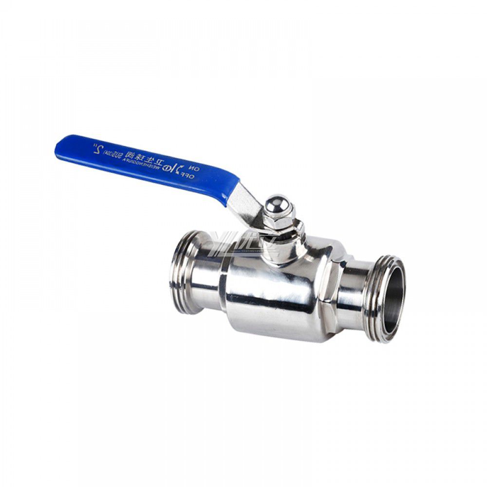 YOULI Hygienic Food Grade Sanitary Stainless Steel  304 316L Milk Drink Beverage 2 Way Manual Straight Male Threaded Ball Valve