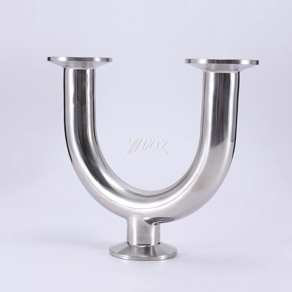 YOULI Hygienic Food Grade Sanitary Stainless Steel 304 SS316L 3A SMS DIN ISO Pipe Fitting 3 Way Clamped U Elbow