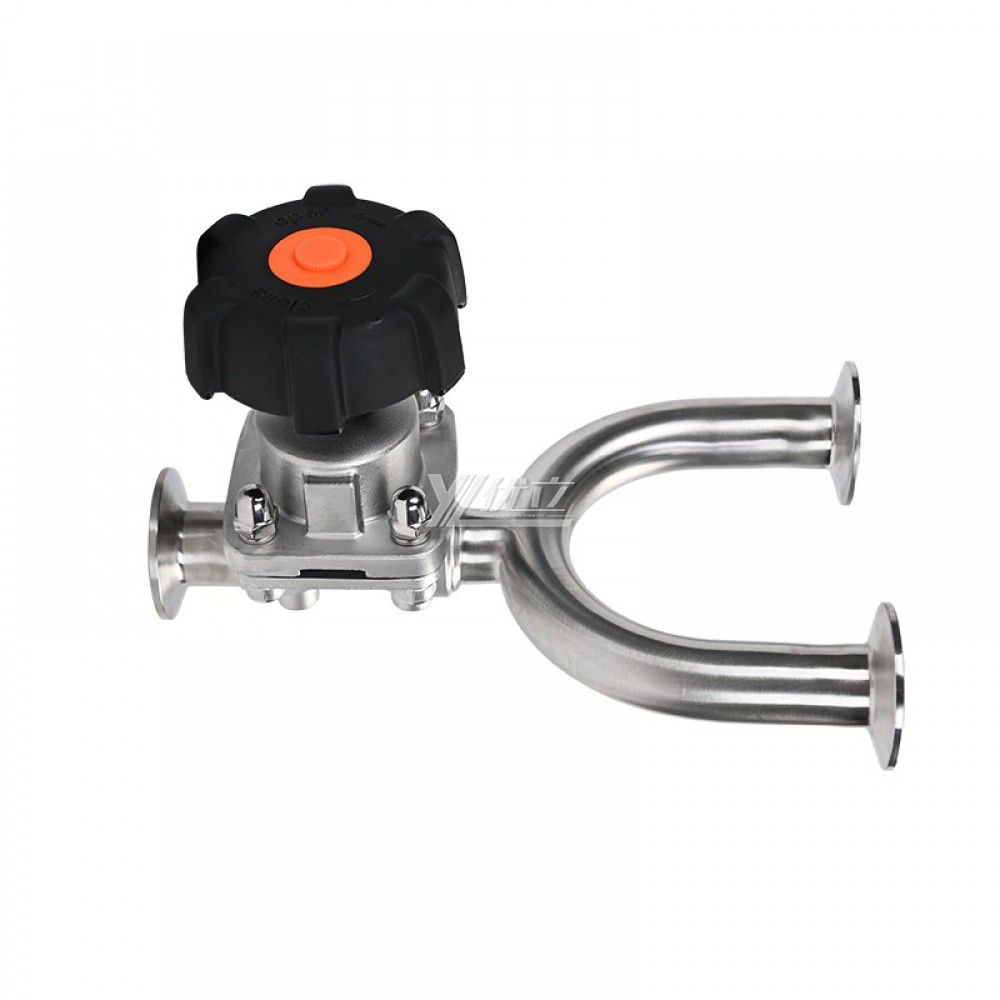 YOULI Hygienic Food Grade Sanitary Stainless Steel 316L Pharmaceutical Biological Manual U Type Tri Clamped Diaphragm Valve