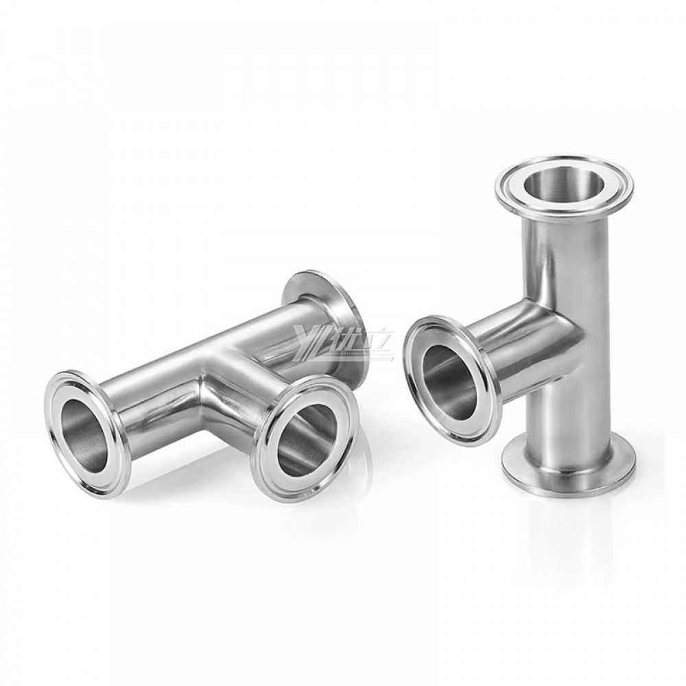YOULI Hygienic Food Grade Sanitary Stainless Steel 304 SS316L 3A SMS DIN ISO Pipe Fitting Equal Clamped Tee