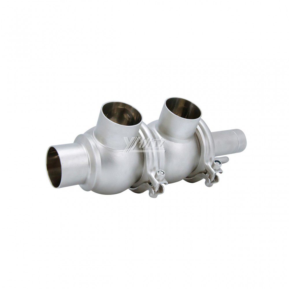 YOULI Hygienic Food Grade Sanitary Stainless Steel 304 316L Stop Manual LL Type Butt Welded Cut-off Reversing Divert Valve