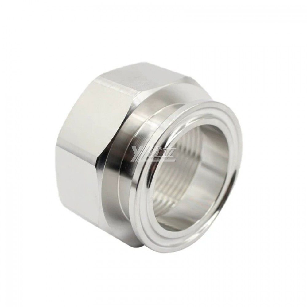 YOULI Stainless Steel 304 SS316L BSP NPT Pipe Fitting Short Hexagonal Female Thread Clamp Ferrule