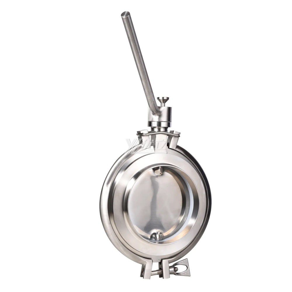 YOULI Hygienic Food Grade Stainless Steel 304 316L Sanitary Manual Welding Tri-clover Powder butterfly Valve