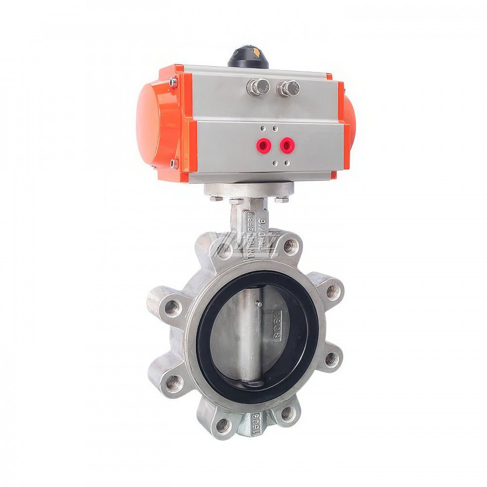 YOULI Stainless Steel ANSI 150LB  304 316 Cast Iron JIS 10K  Pn10-16 WCB PTFE Pneumatic Actuator Lug Butterfly Valve