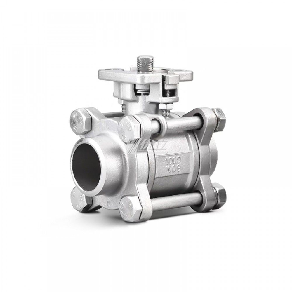 YOULI High Temperature ISO 5211 Mounting Pad 1000WOG 1.6mpa Pn16 Stainless Steel 304 316  3PC Butt Welding Ball Valve