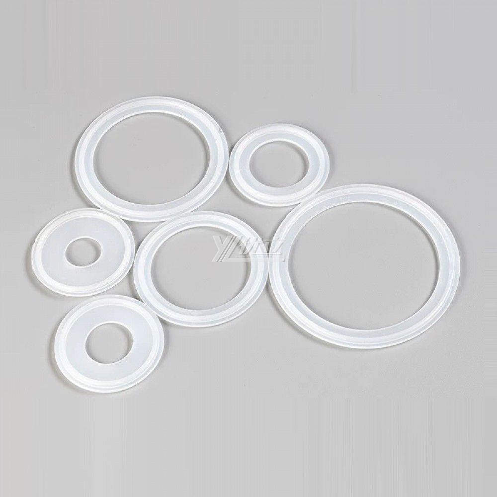 YOULI Hygienic Food Grade Customized White Pipe Sanitary Silicone Sealing Ring Non Standard Rubber Tri Clamp Gasket