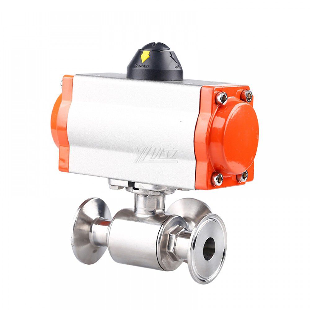 Stainless Steel Hygienic Sanitary T Port Ball Valves with Actuator Pneumatic