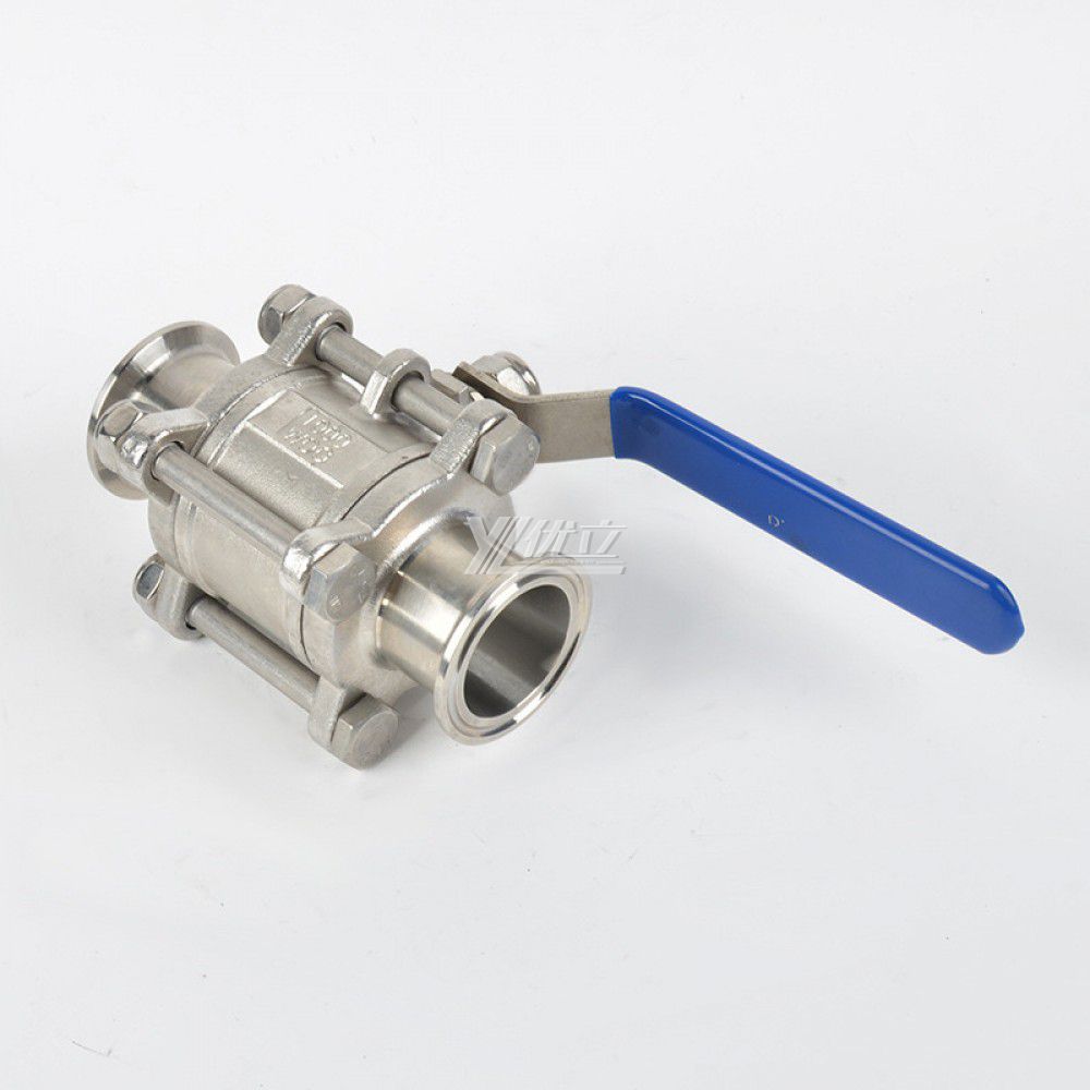 YOULI Hygienic Food Grade Sanitary Stainless Steel 304 316 Beverage Milk Drink Manual 3PC Tri Clamed Ball Valve