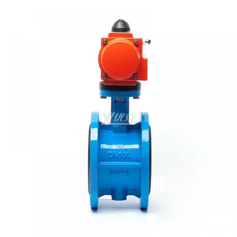 YOULI Stainless Steel ANSI 150LB 304 316 Cast Iron JIS 10K Pn16 Water Gas Oil Pneumatic Actuator Flanged Butterfly Valve