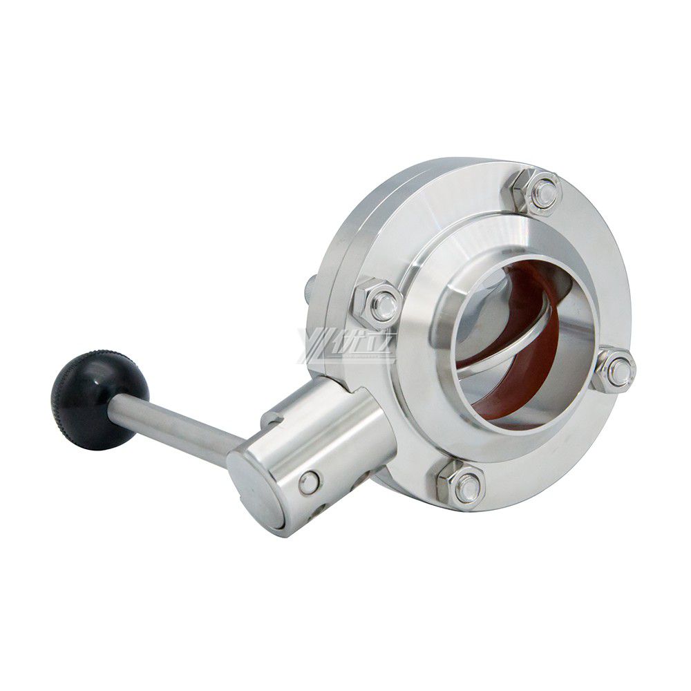 Stainless Steel SS304 Hygienic Weld Butterfly Valve with Multi-Position Handle