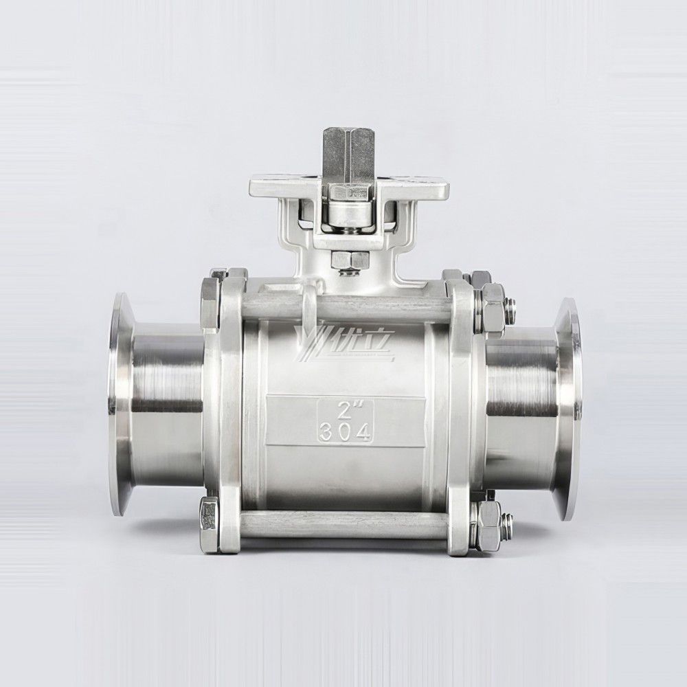 YOULI High Temperature ISO 5211 Mounting Pad Clamp 50.5mm  Pn16 Stainless Steel 304 316  Manual 3PC Tri Clamped Ball Valve