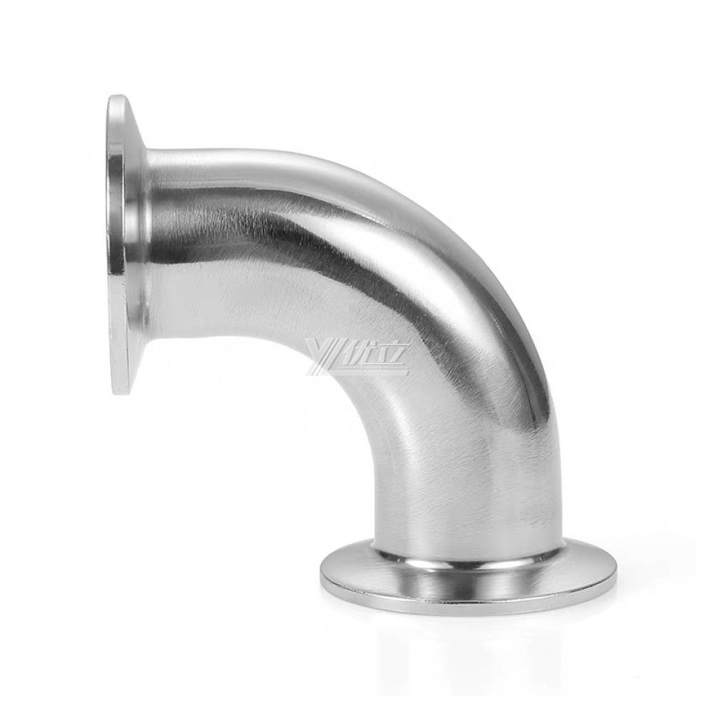 YOULI Hygienic Food Grade Sanitary Stainless Steel 304 SS316L 3A SMS DIN ISO Pipe Fitting 90 Degrees Clamped Elbow