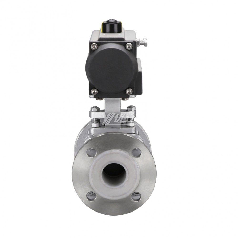 YOULI ANSI 150LB Stainless Steel 304 316 JIS 10K 1.6mpa WCB  Fluorine Lining F4 F46 FPA Pneumatic Actuator Flanged Ball Valve