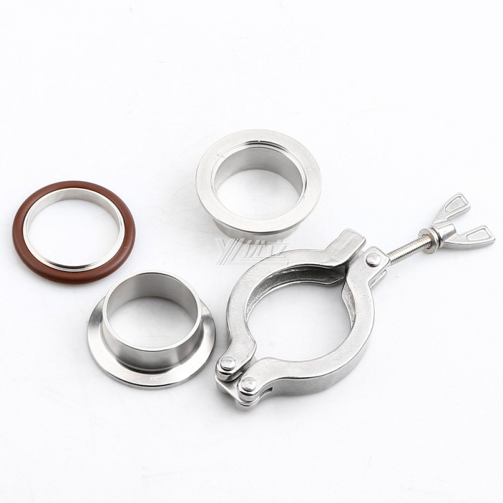 YOULI Hygienic Food Grade Sanitary Stainless Steel 304 SS316L Clamp KF KF25 KF40 Pipe Fitting Complete Sets Vacuum Ferrule
