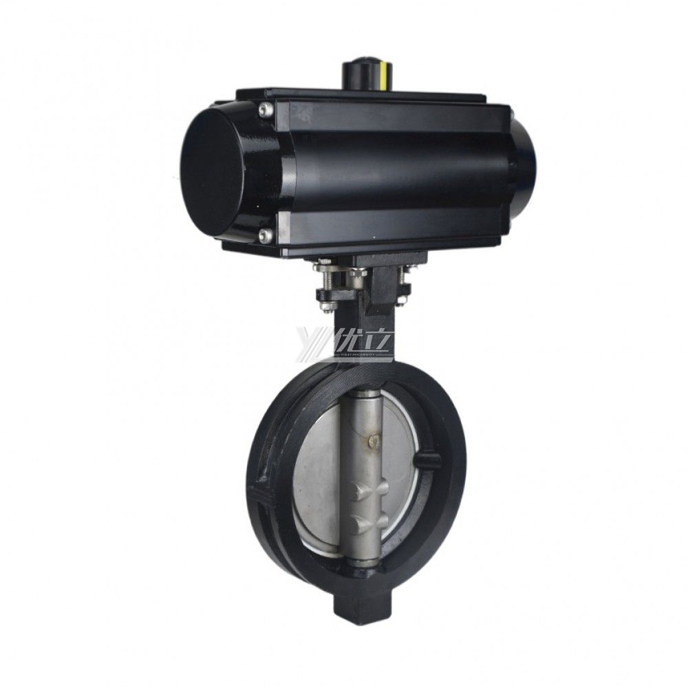 YOULI ANSI 150LB  Stainless Steel Pn16 Carbon Steel Pneumatic High Performance Double Eccentric Wafer Butterfly Valve