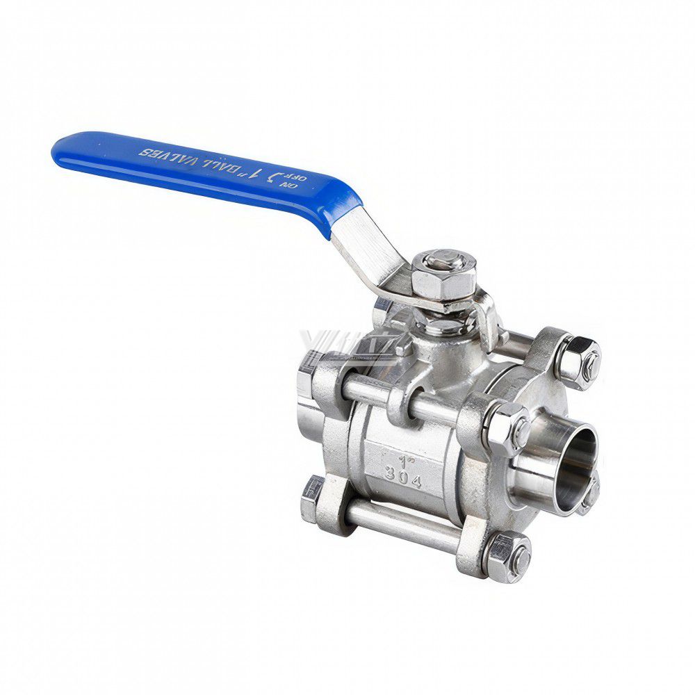 YOULI Hygienic Food Grade Sanitary Stainless Steel 304 316L Beverage,milk Drink 3PC Double Butt Welded Ball Valve