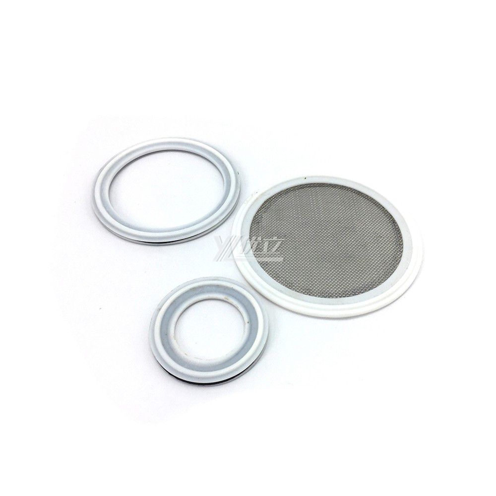 Sanitary Tri Clamps White PTFE Seal with 100 Mesh Screen