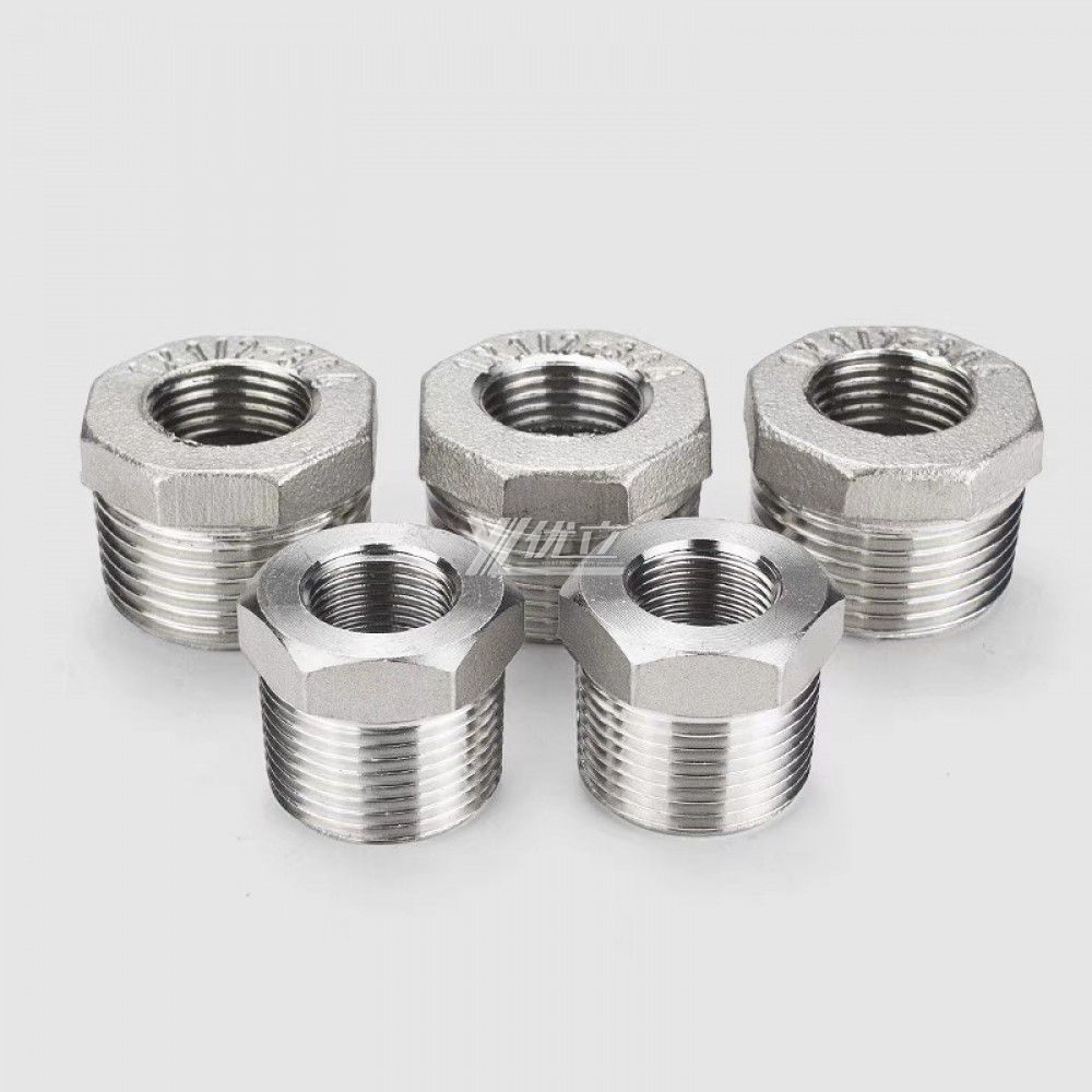 YOULI Stainless Steel 304 SS316L BSP NPT Pipe Fitting Hexagonal Reducing Threaded Bushing