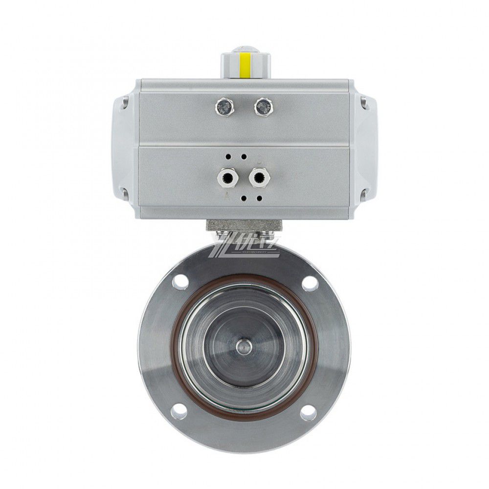 YOULI Stainless Steel 304 316 WCB Negative Pressure Pneumatic Actuator Performance GI Type High Vacuum Flanged Butterfly Valve