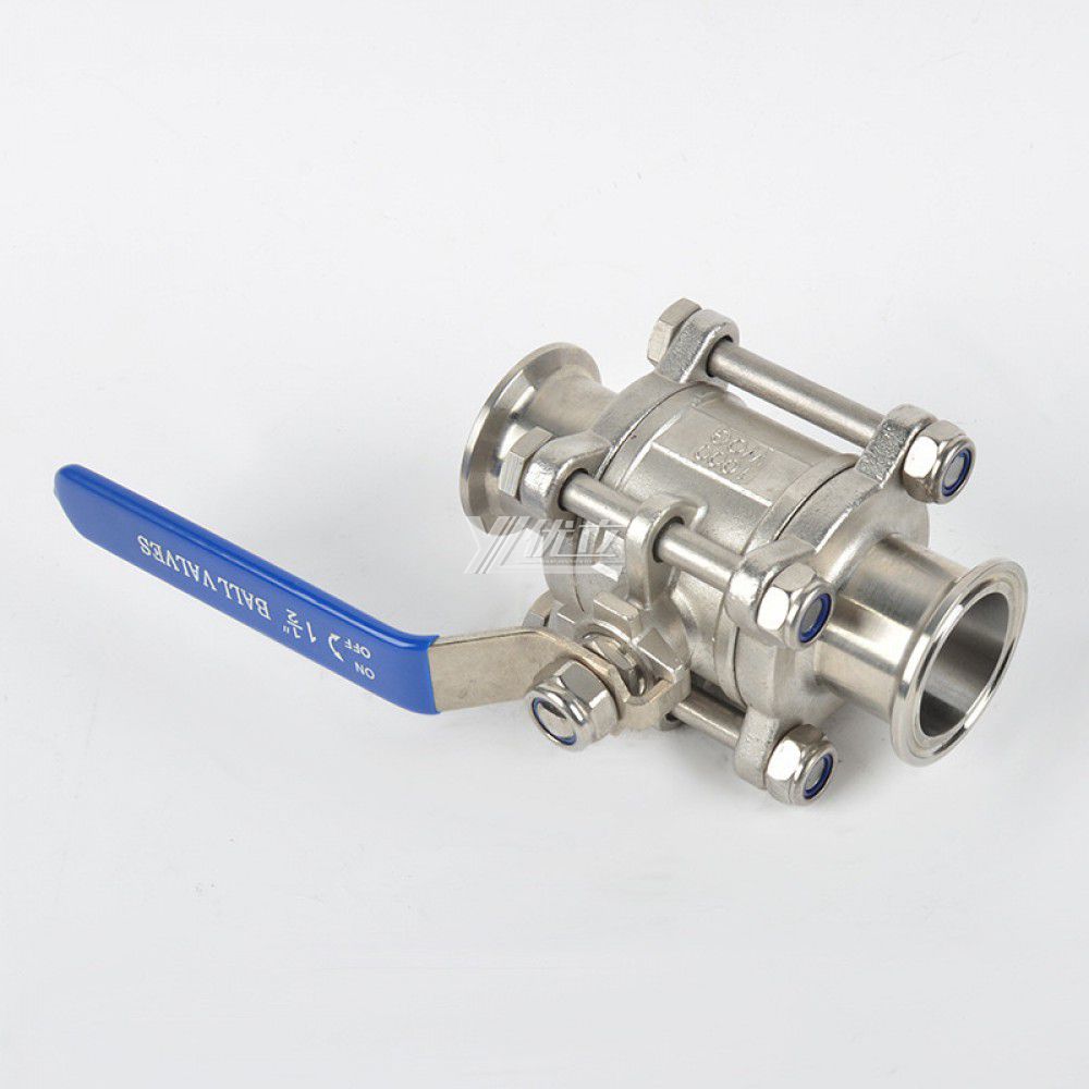 YOULI Hygienic Food Grade Sanitary Stainless Steel 304 316 Beverage Milk Drink Manual 3PC Tri Clamed Ball Valve
