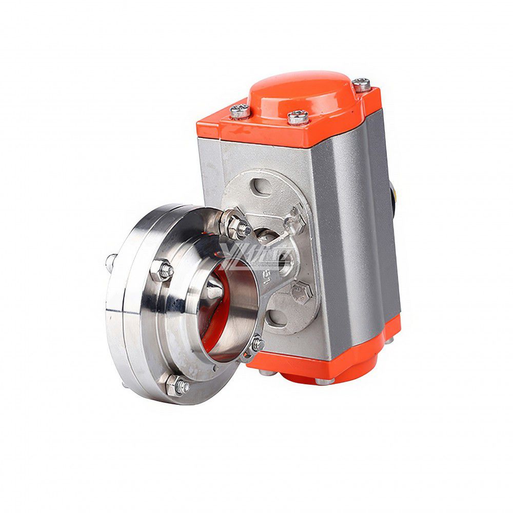 YOULI AT63 Hygienic Food Grade Stainless Steel 3A/SMS/DIN 304 316L Sanitary Pneumatic Butt Welded Butterfly Valve