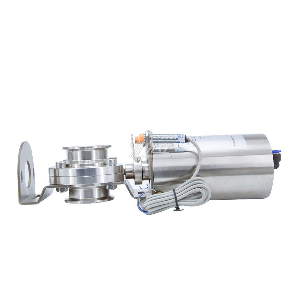 YOULI Hygienic Food Grade Stainless Steel 3A/SMS/DIN 304 316 Proximity Switch Sanitary Pneumatic Tri-Clover Butterfly Valve