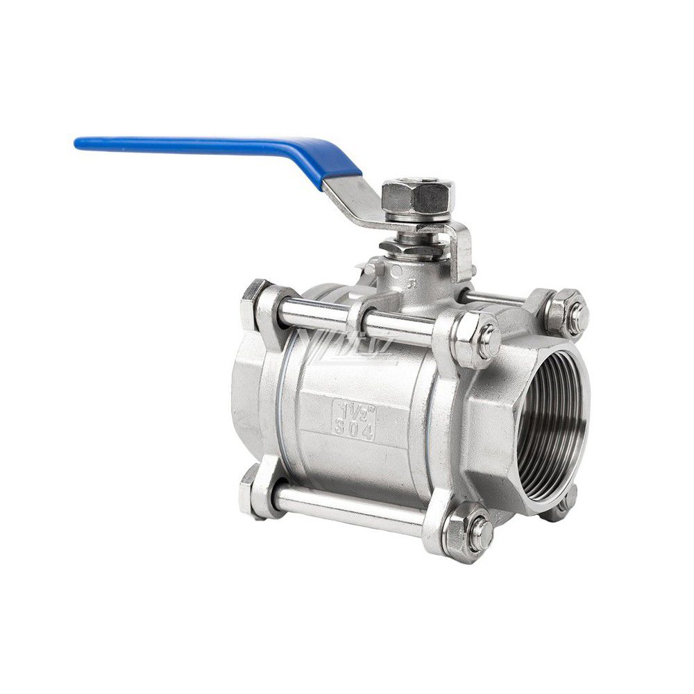 YOULI High Temperature 300 Degrees Celsius NPT BSP 1000psi 16-64bar 304 316  WCB Metal Seal Manual Three Piece Thread Ball Valve