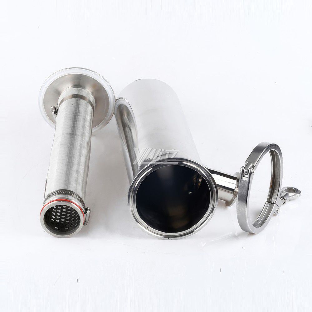 YOULI Hygienic Food Grade SS 304 316L Stainless Steel Milk Beer  Honey Sanitary Angle Type Clamped Strainer  Filter