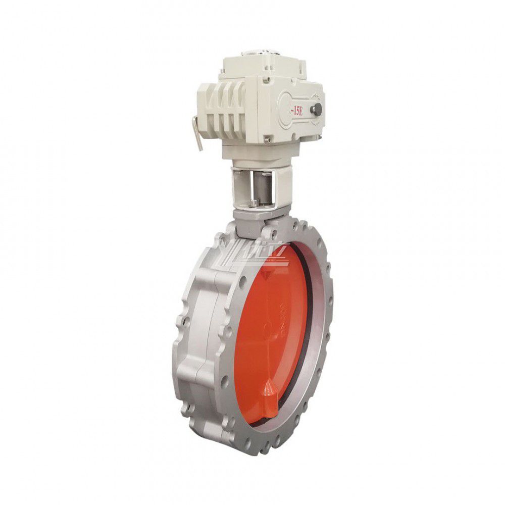 YOULI V1fs V2fs Aluminum Alloy 304 Dust Particles Powder Motorized AC22V  Double Single Electric Flange Dust Butterfly Valve