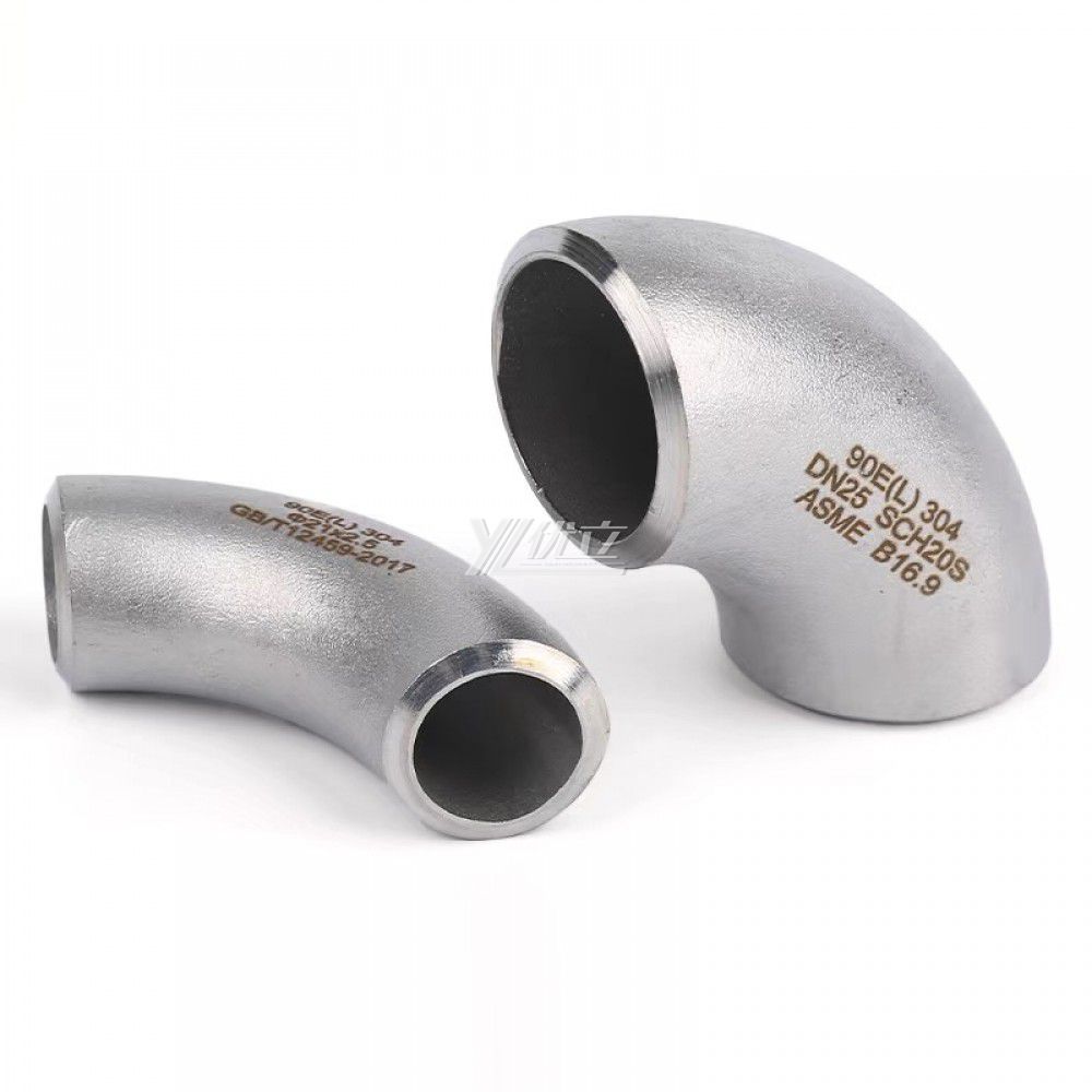 YOULI Industrial Shot Blasting Pickling Stainless Steel ANSI SCH40-SCH160  304 SS316L Pipe Fitting 90 Degrees Butt Welding Elbow