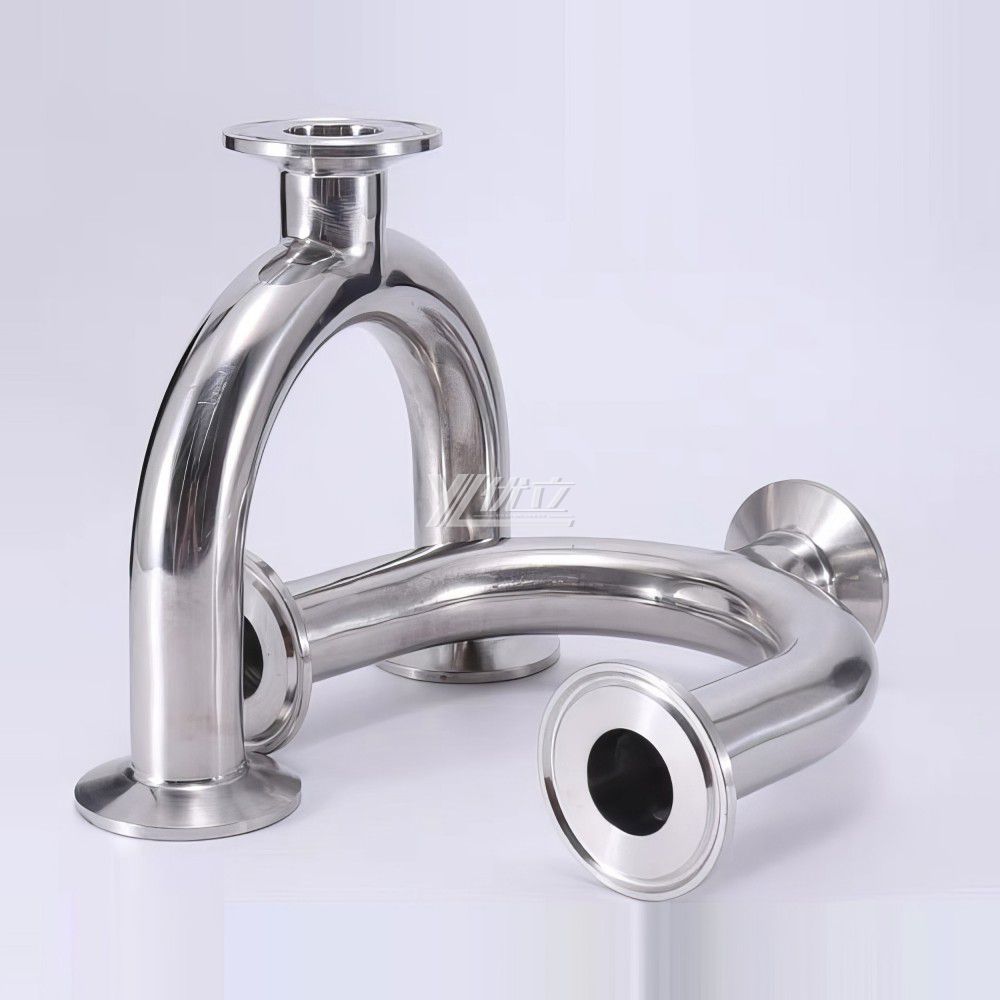 YOULI Hygienic Food Grade Sanitary Stainless Steel 304 SS316L 3A SMS DIN ISO Pipe Fitting 3 Way Clamped U Elbow