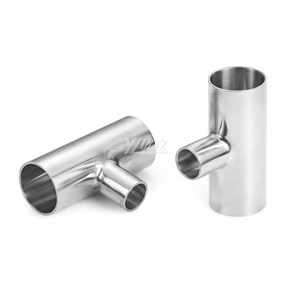 YOULI Hygienic Food Grade Sanitary Stainless Steel 304 SS316L 3A SMS DIN ISO Welded 3 Way Pipe Fitting Reducing Welded Tee