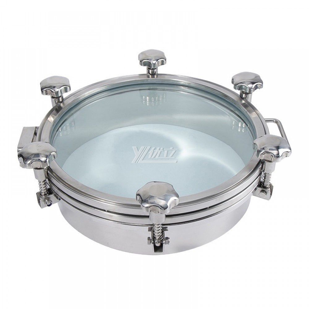 YOULI Hygienic Food Grade SS 304 316L Stainless Steel Full Sight Glass Pressure Tanks Sanitary Outward Manhole Round Manway
