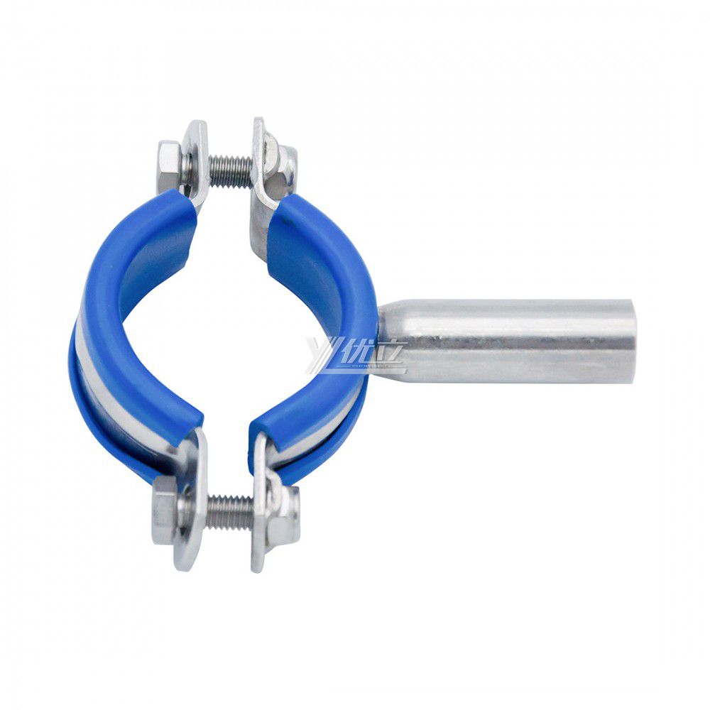 YOULI Sanitary Pipe Fittings Tri Clamp Tube Hex Pipe Holder Stainless Steel 304 With Blue Seat Seal Welded Round Pipe Holder