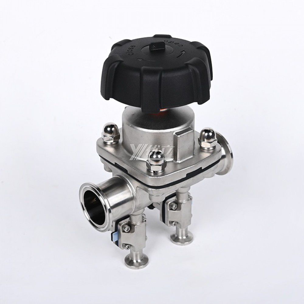 YOULI Hygienic Food Grade Sanitary Stainless Steel 316L Biological with Double Sample Straight Tri Clamped Diaphragm Valve