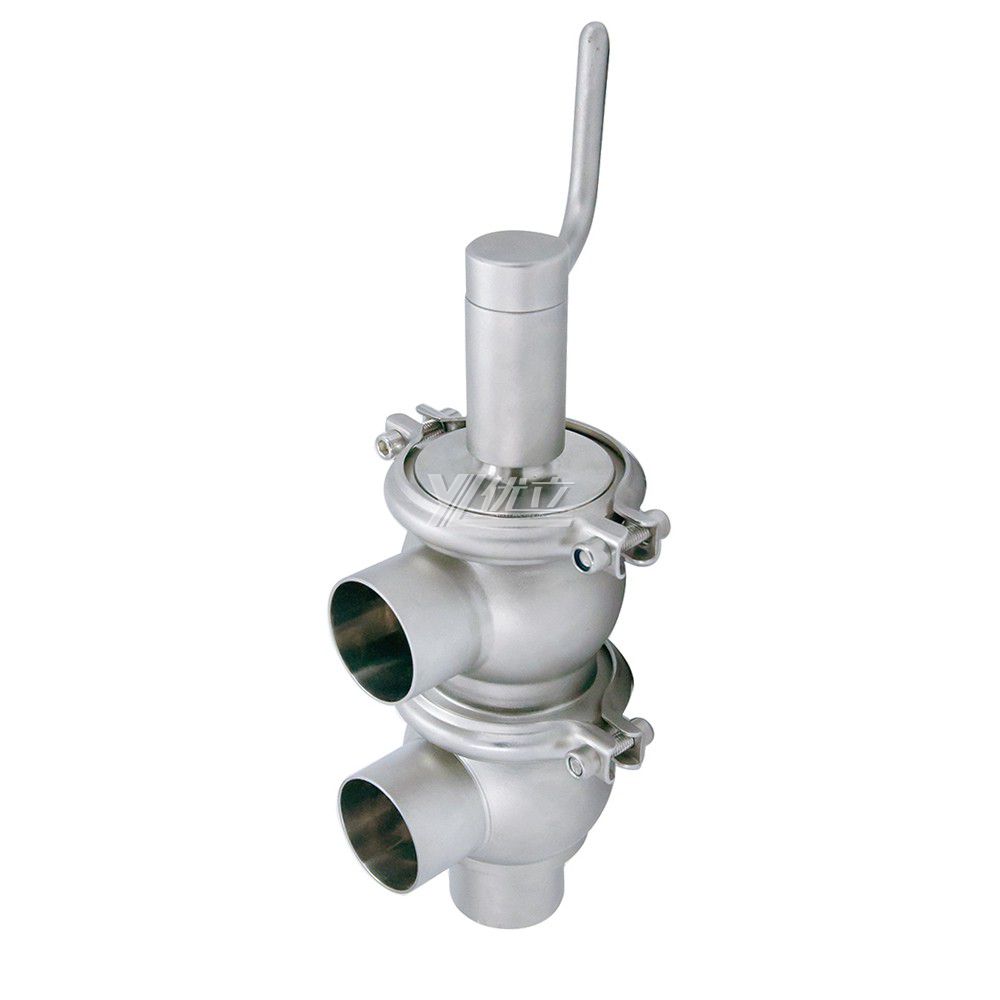 YOULI Hygienic Food Grade Sanitary Stainless Steel 304 316L Stop Manual LL Type Butt Welded Cut-off Reversing Divert Valve