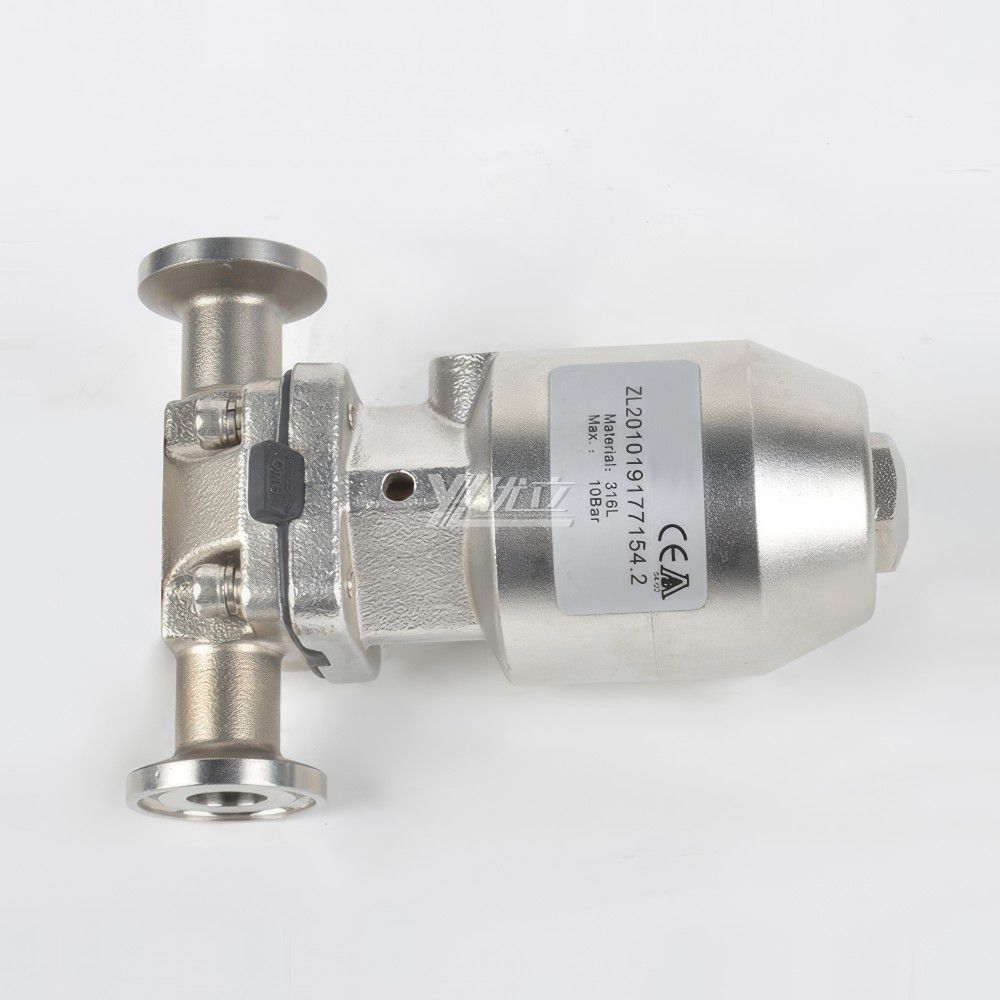 YOULI Hygienic Food Grade Sanitary Stainless Steel Head Biological 316L Straight Tri Clamped Pneumatic Diaphragm Valve