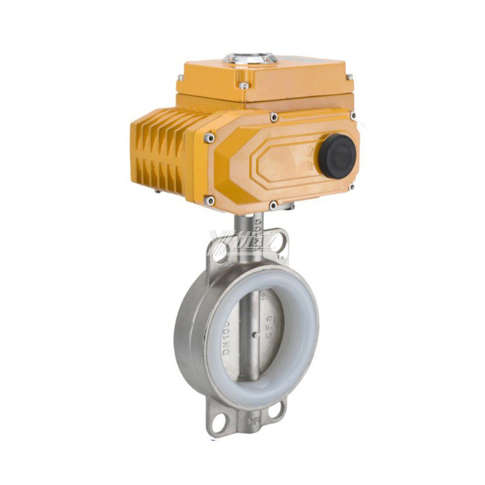 YOULI ANSI 150LB Stainless Steel 304 316 Cast Iron Silicone PTFE Water Motorized AC220V Electric Wafer Butterfly Valve