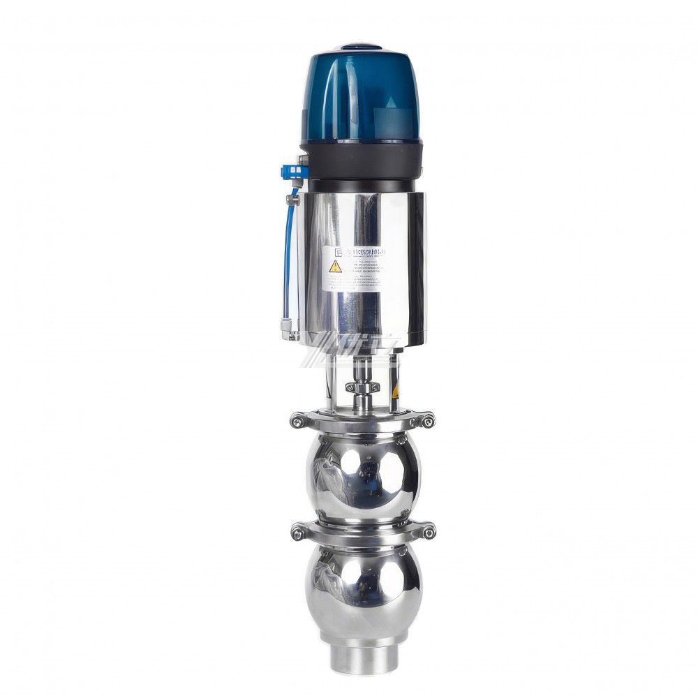YOULI Hygienic Food Grade Sanitary Stainless Steel 304 316L Intelligent Pneumatic LL Type Butt Welded Divert Valve