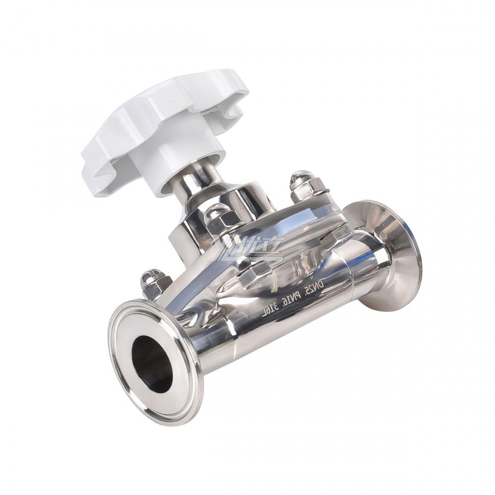 YOULI Hygienic Food Grade Sanitary Stainless Steel 316L Silicone Membrane Medicine Manual Straight Tri Clamped Diaphragm Valve