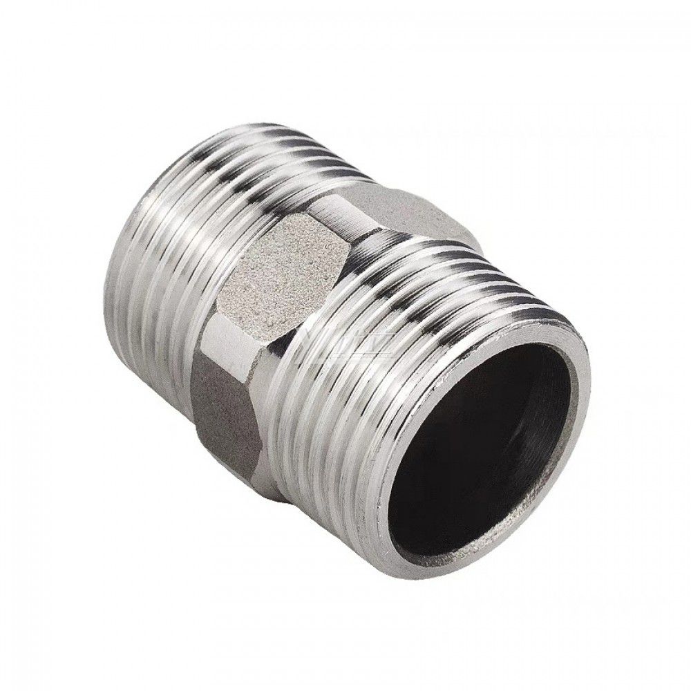YOULI Stainless Steel 304 SS316L BSP NPT Pipe Fitting  Hexagonal Double Male Threaded Ferrule
