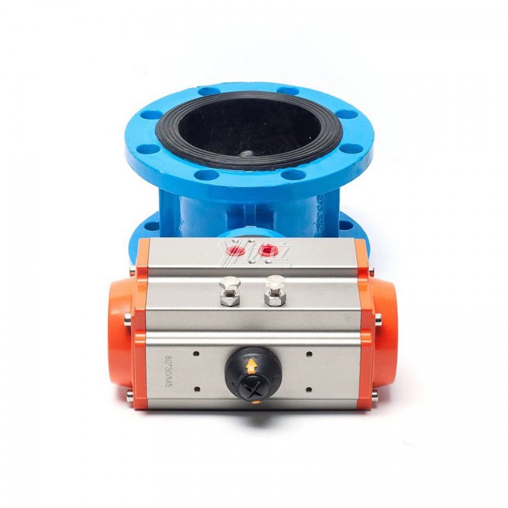 YOULI Stainless Steel ANSI 150LB 304 316 Cast Iron JIS 10K Pn16 Water Gas Oil Pneumatic Actuator Flanged Butterfly Valve