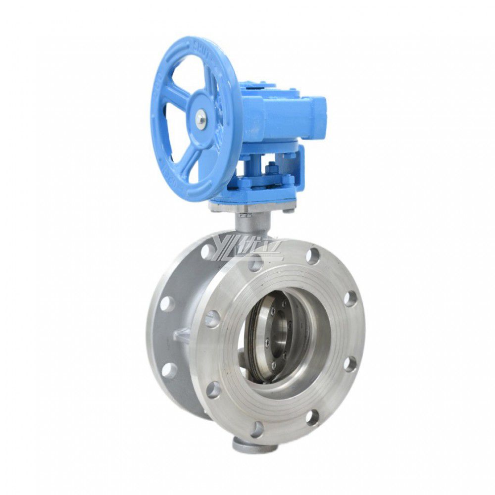 YOULI ANSI 150LB 304 316 Stainless Steel Pn16 WCB Metal Seal High Temperature Manual Three Eccentric Flanged Butterfly Valve