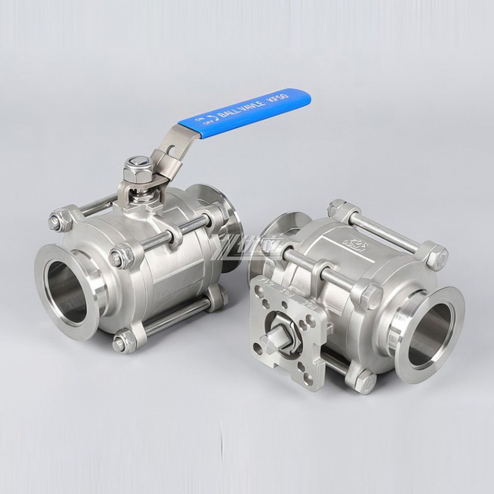 YOULI Stainless Steel Negative Pressure 304 316 KF50 Clamp 75mm KF HighPlatform 3-piece Vacuum Tri Clamped Ball Valve